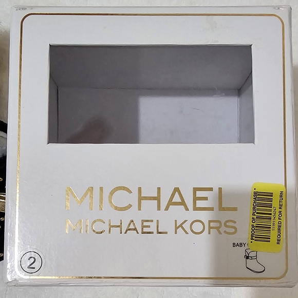 Michael Kors Baby Grace Black & Gold Stud Boots Size 2 - Picture 8 of 8